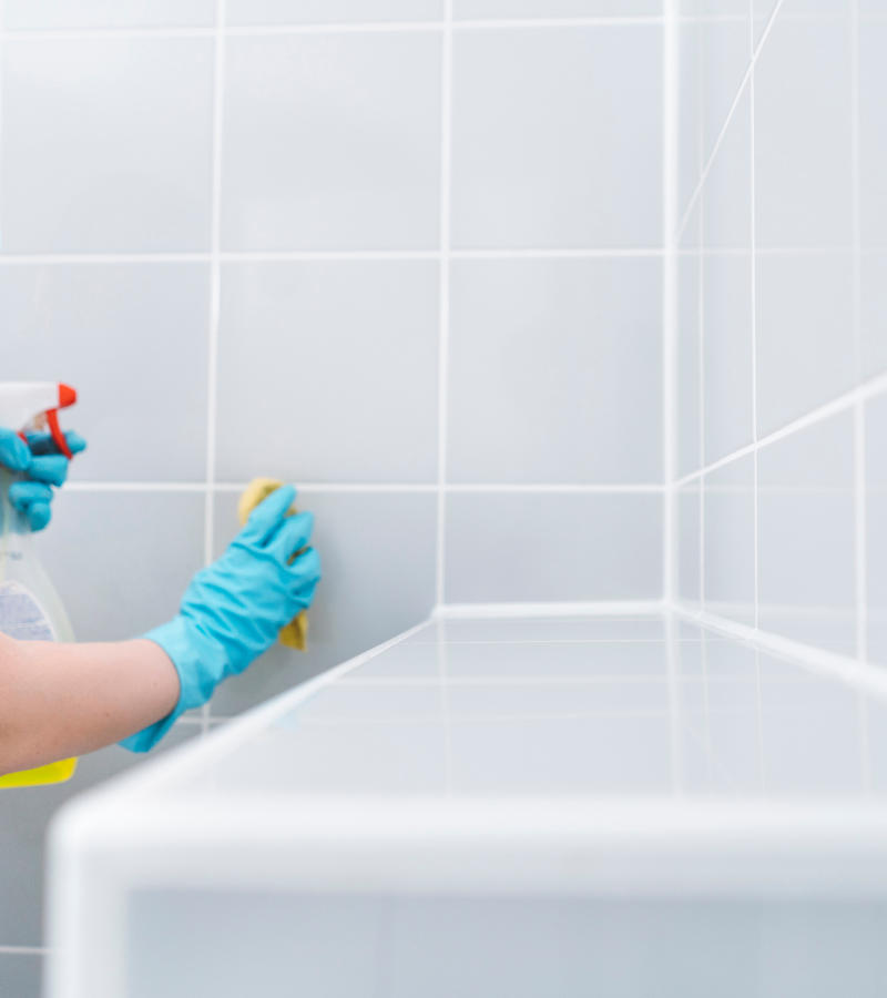 Shower Tile Scrubbing